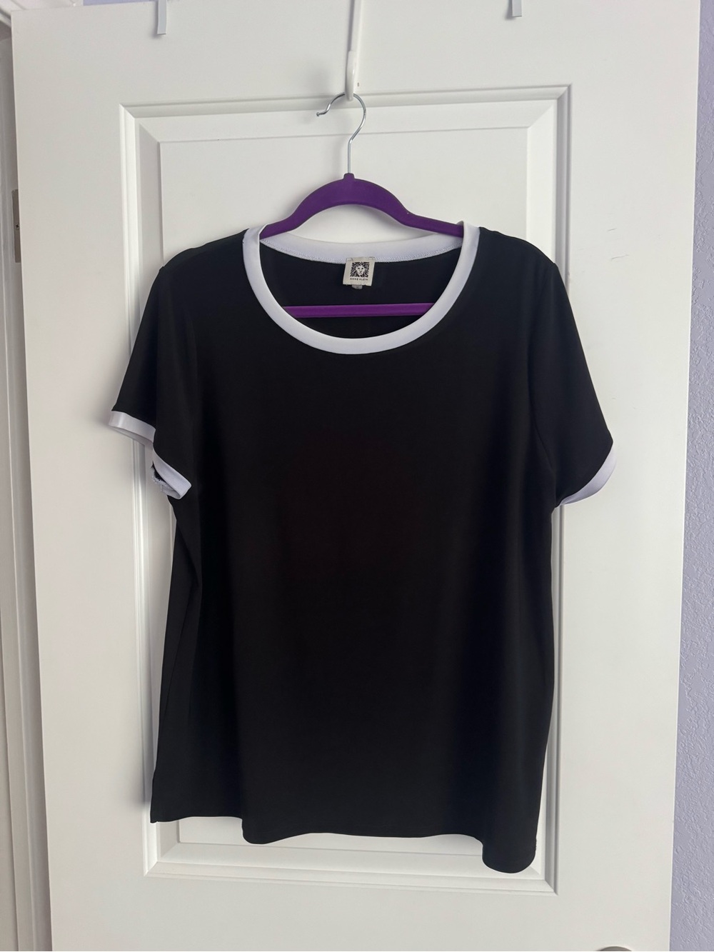 A KLEIN, blk, faux button, like new